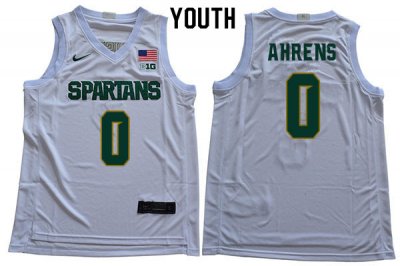 Youth Kyle Ahrens Michigan State Spartans #0 Nike NCAA 2019-20 White Authentic College Stitched Basketball Jersey GN50S80GS